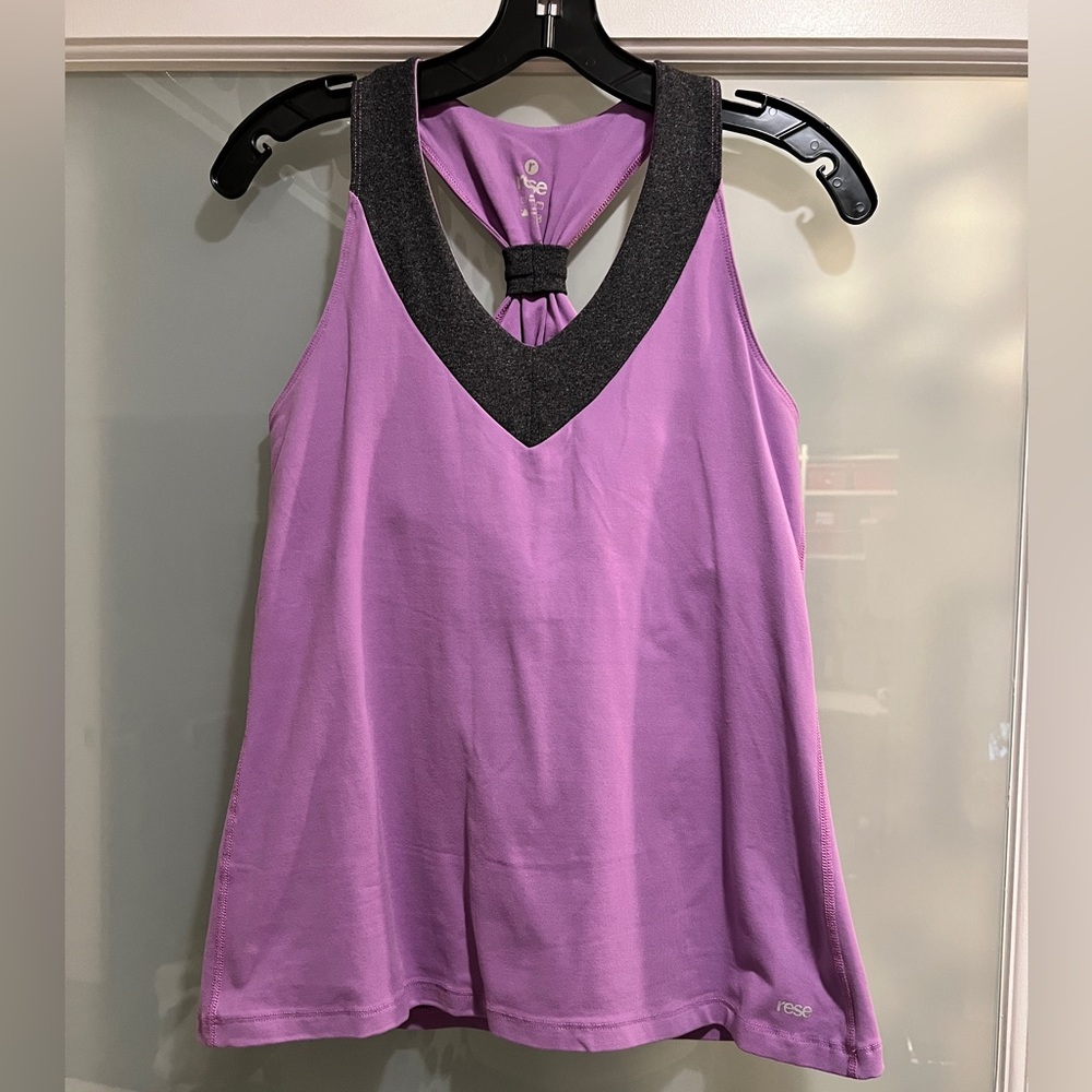 Rese Purple & Grey V-Neck Workout Tank Sz. M *EUC* MSRP: $78+tax retail